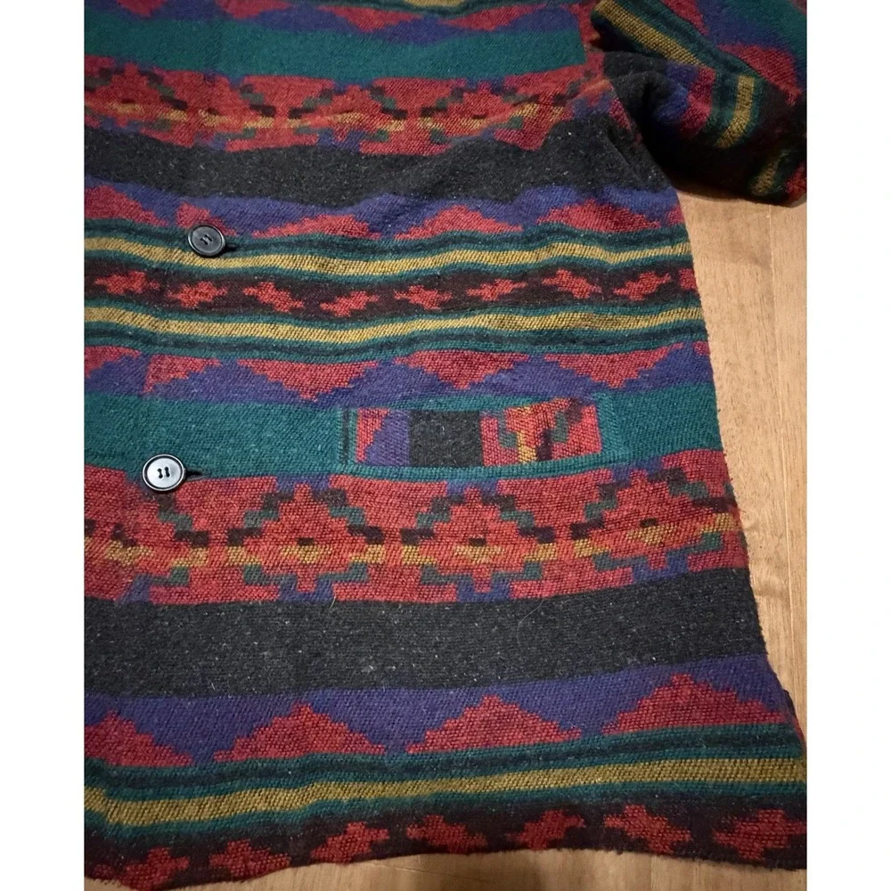 Vintage BOTANY 500 RUGGED WEAR Western Aztec Blanket Coat Jacket Geometric XL